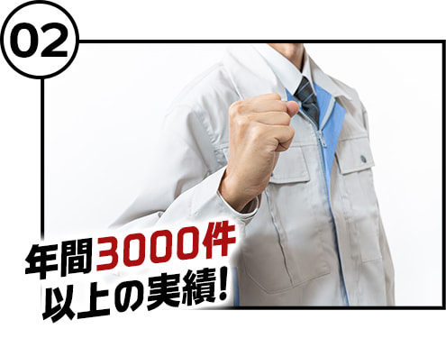 年間3,000件以上の実績!